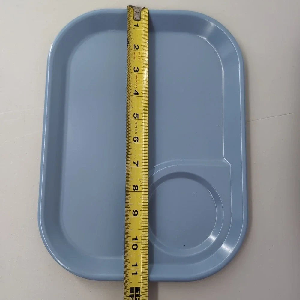 Rubbermaid 3850 Vintage Slate Blue Plastic Cafeteria Lunch Trays Set 7 11.5X8.5
